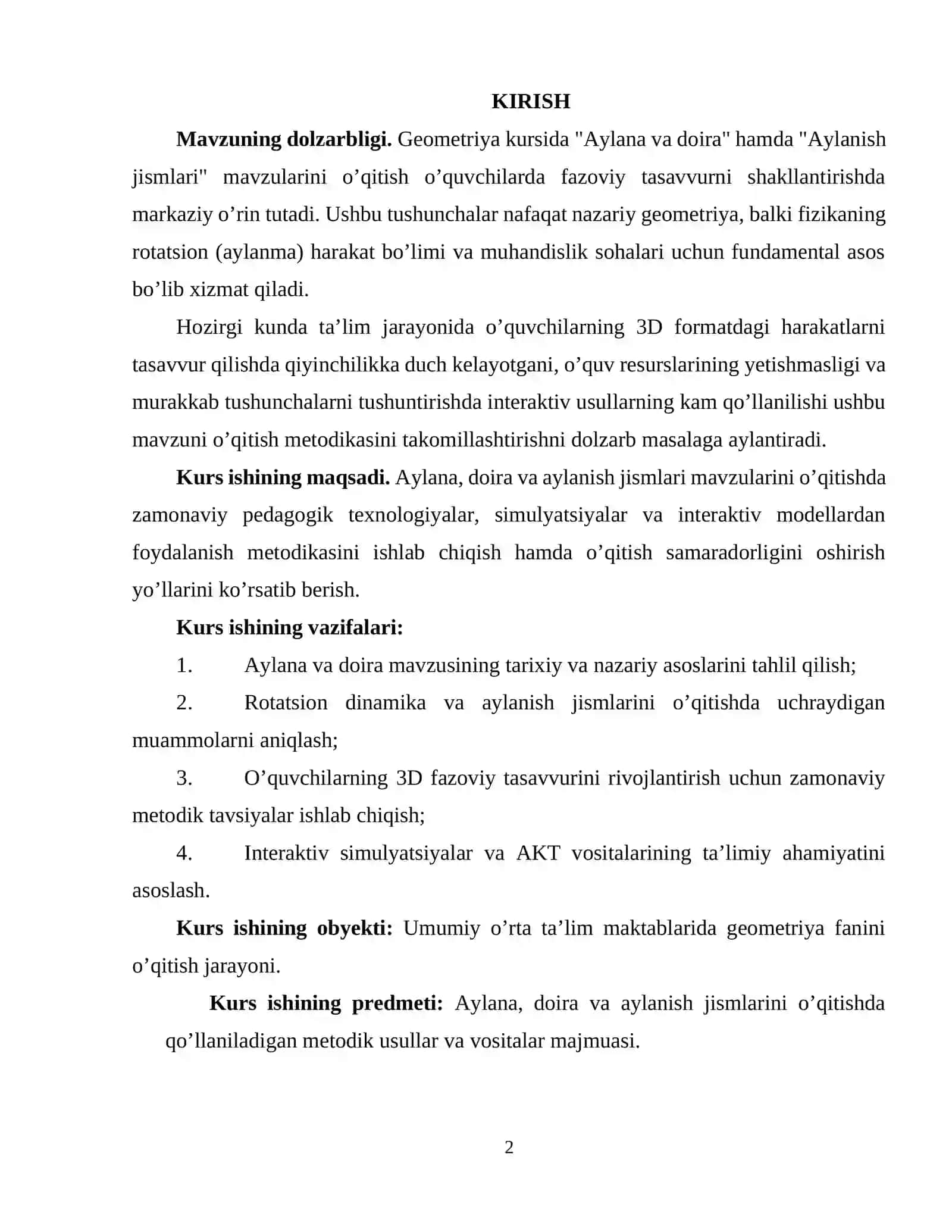 Aylana, doira mavzusini o’qitish metodikasi 3