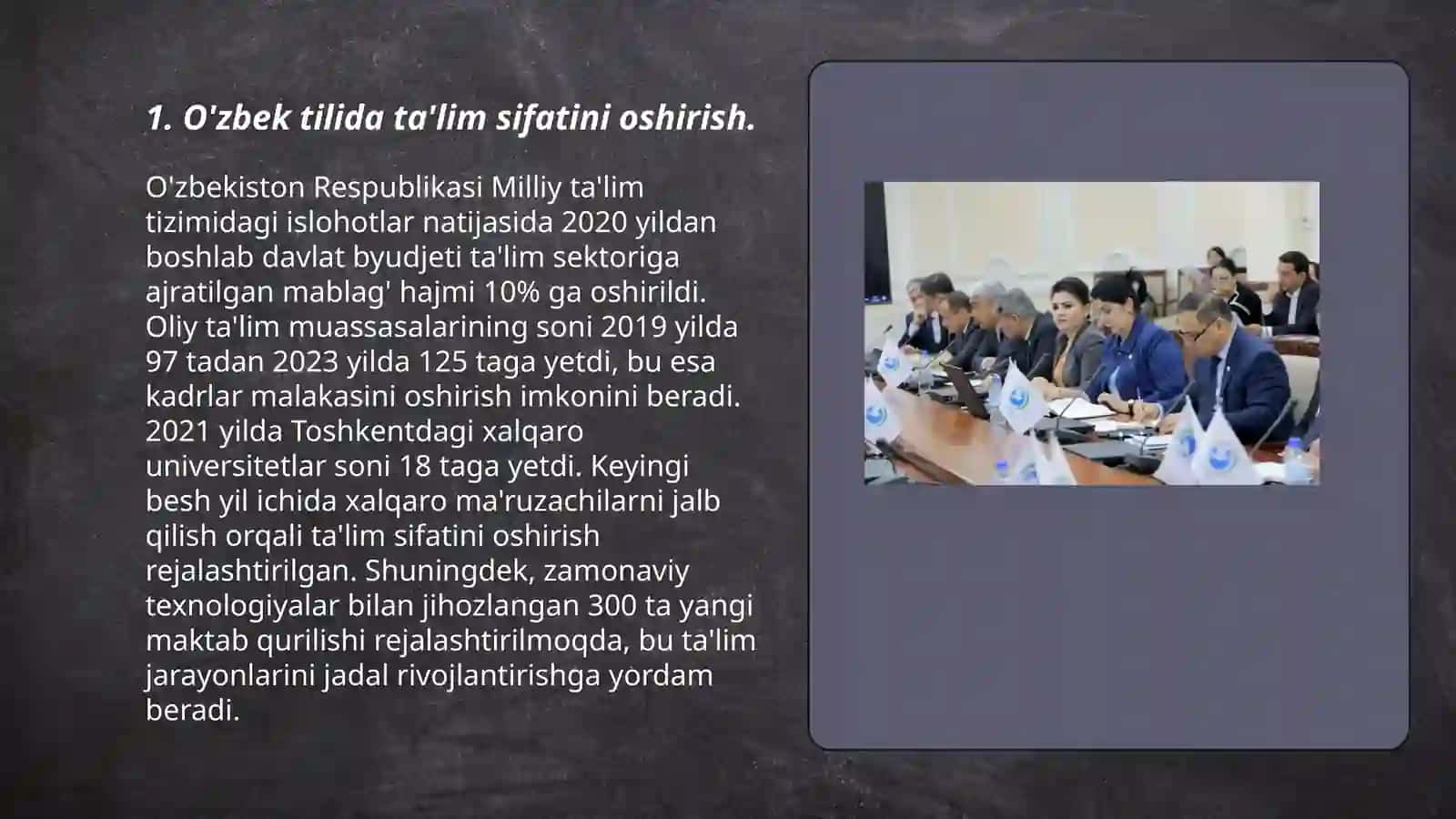 O'zbekiston Respublikasida ta'lim sohasida amalga oshirilgan islohotlar 3