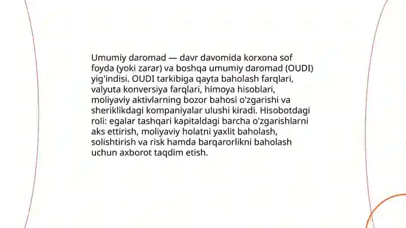 Umumiy daromadlarni hisobotda aks ettirish 3
