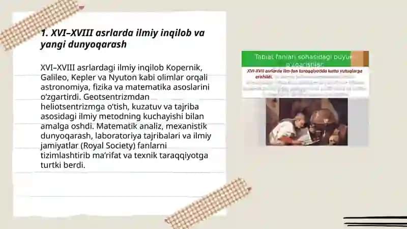 XVI-XVIII asrlarda fan taraqiyoti 3