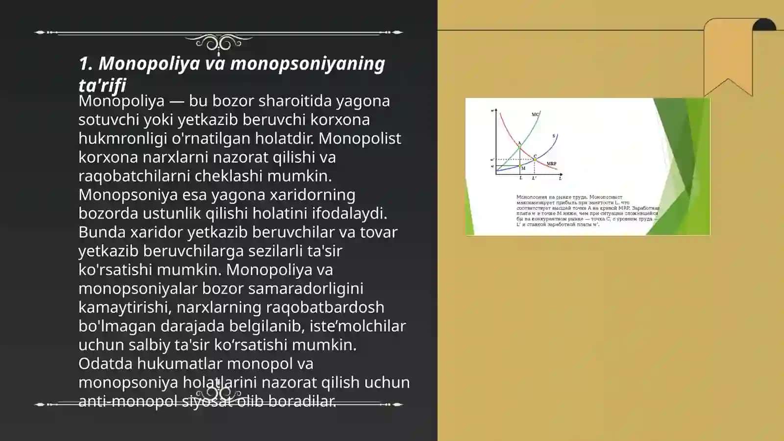 Monopoliya va Monopsoniya 3