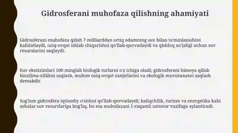 Gidrosferani muhofaza qilish 3