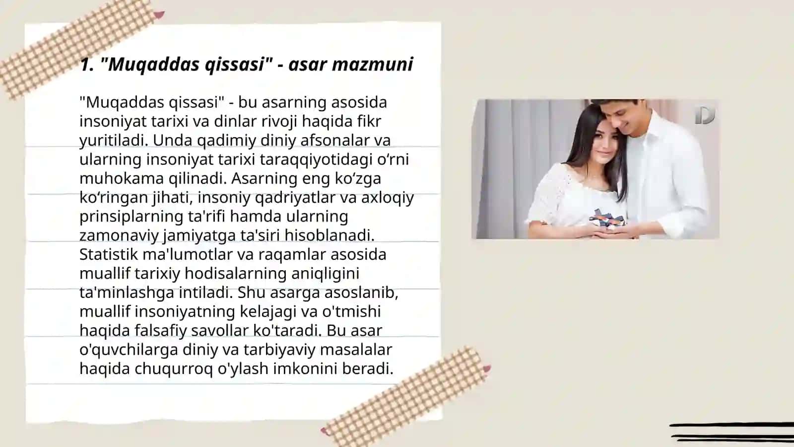 Muqaddas qissasi tahlili 3