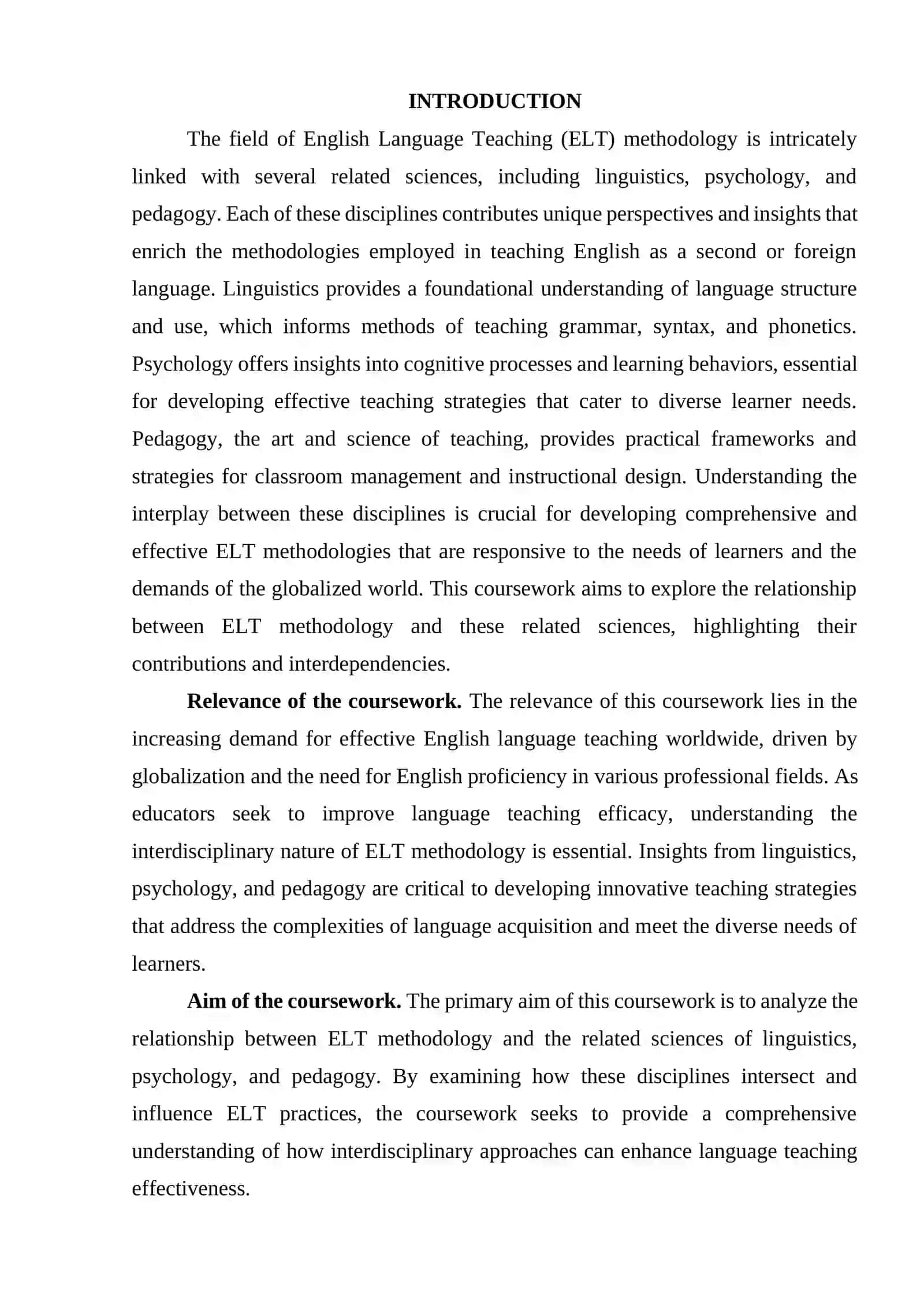 THE RELATIONSHIP BETWEN ELT METHODOLOGY AND RELATED SCIENCES(LINGUISTICS, PSYCHOLOGY, PEDAGOGY) 3