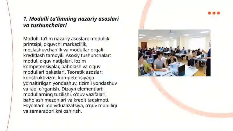 Modulli ta'limni tashkil etish 3