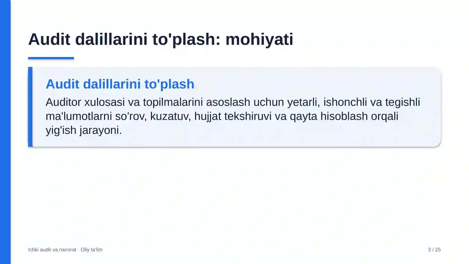 Dezinfeksiya xizmatlarida audit dalillarini to'plash 3
