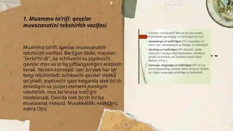 Qavslar muvozanatini tekshiruvchi dastur 3