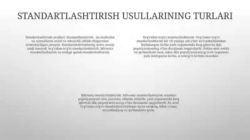 Standartlashtirish Usullarini O'Rganish 3