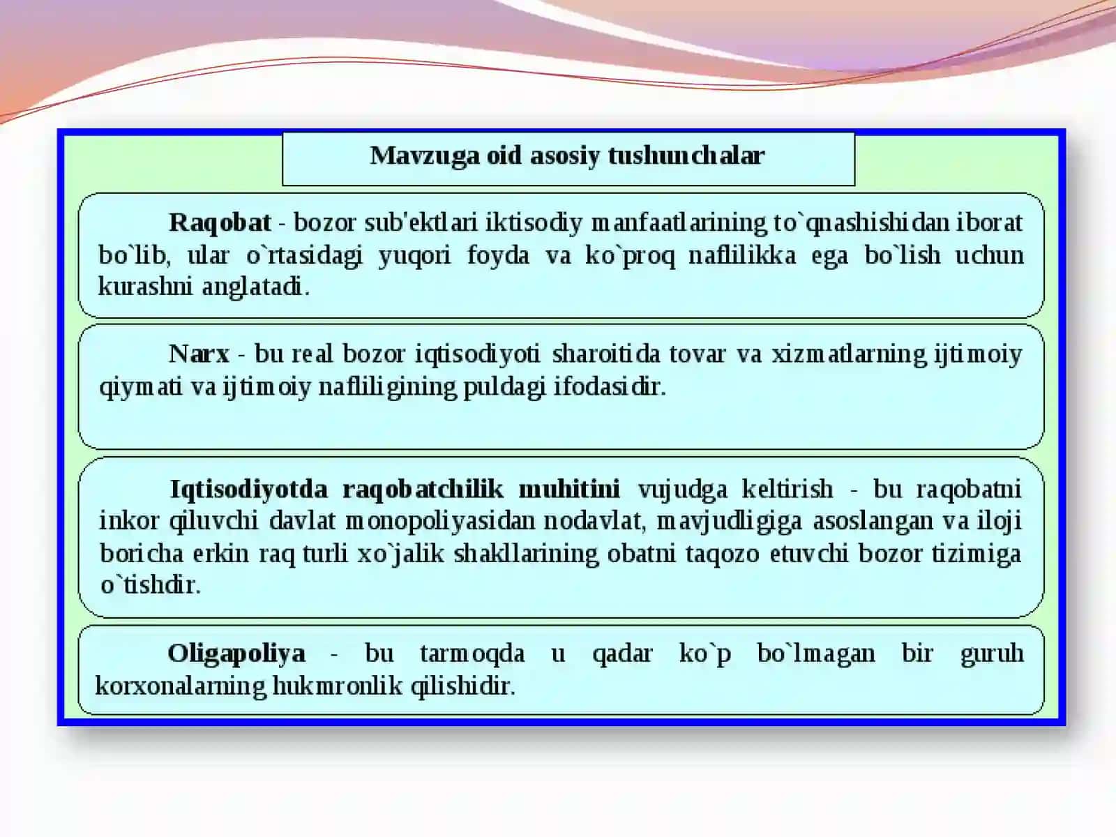 Monopolistik raqobat va oligopoliya 3
