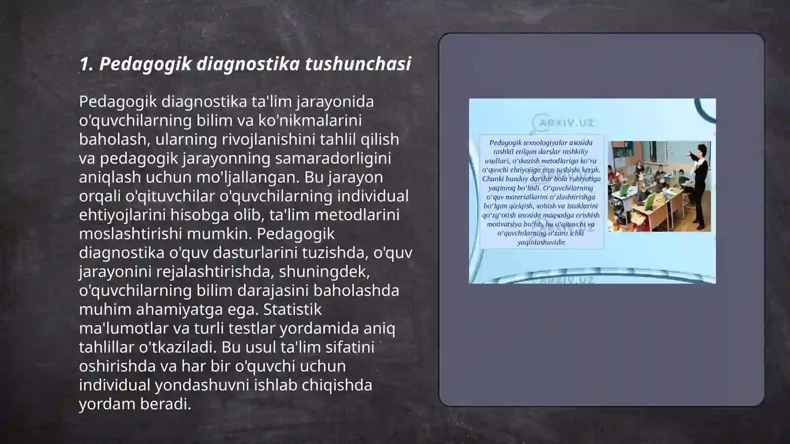 Pedagogik diagnostika o'kazishning tashkiliy pedagogik asoslari 3