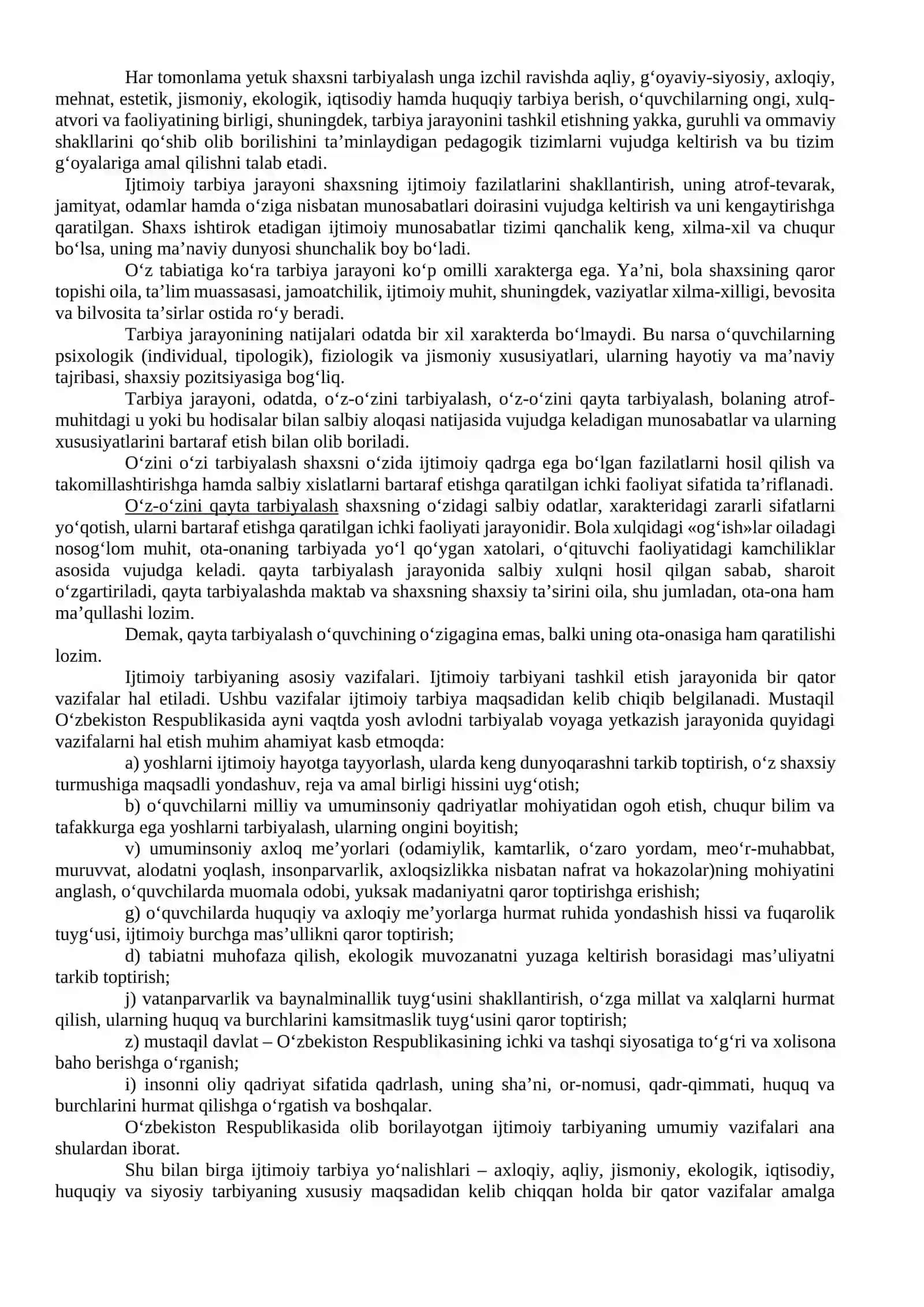 Tarbiya jarayoni mohiyati va mazmuni. Tarbiya tamoyillari 3