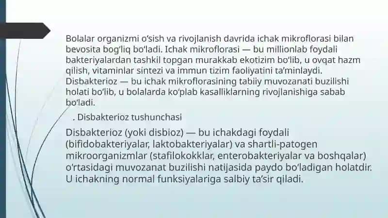 Bolalarda Disbakteriozlar 3