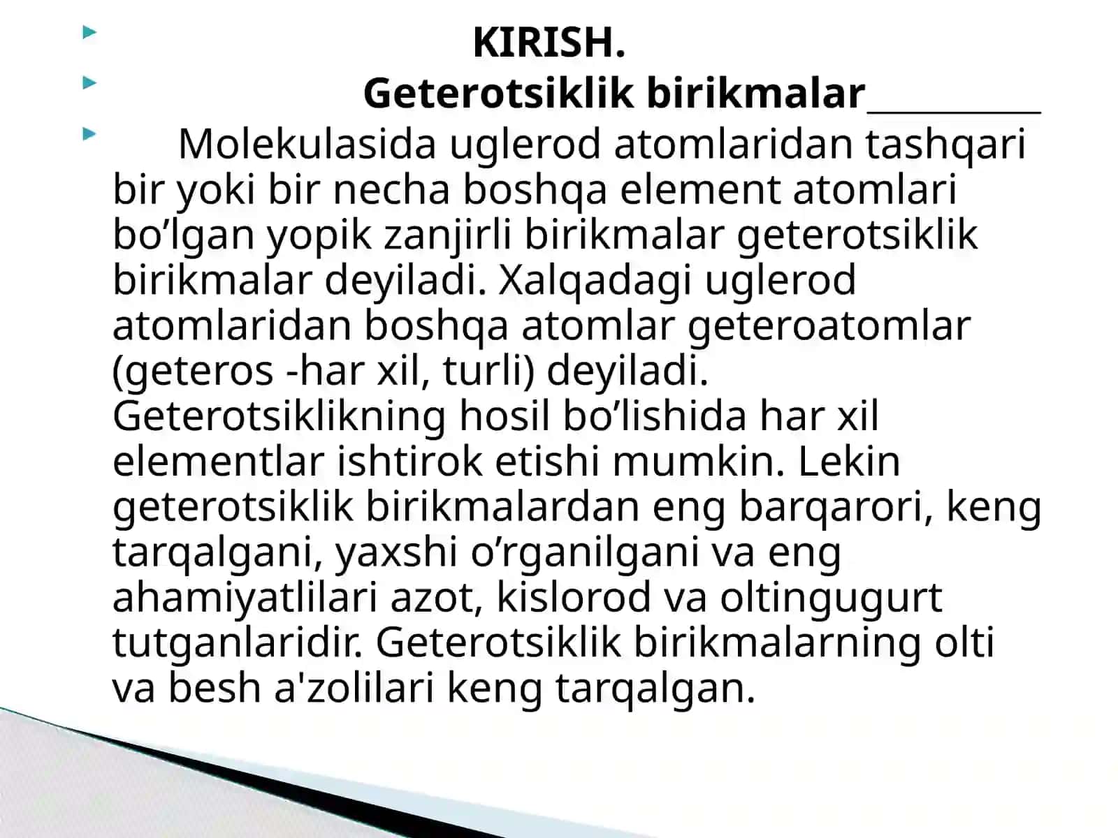 Atajanov Doniyorning Organik kimyo fanidan tayyorlagan 3