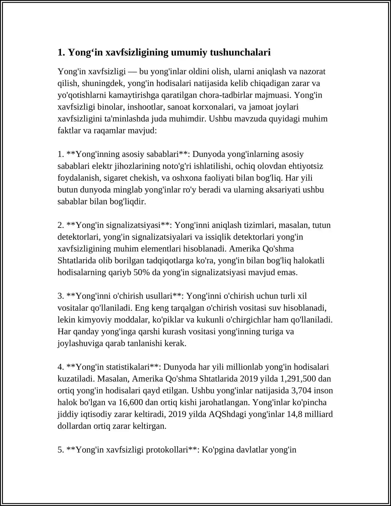 YONGʻIN XAVFSIZLIGI ASOSLARI 3