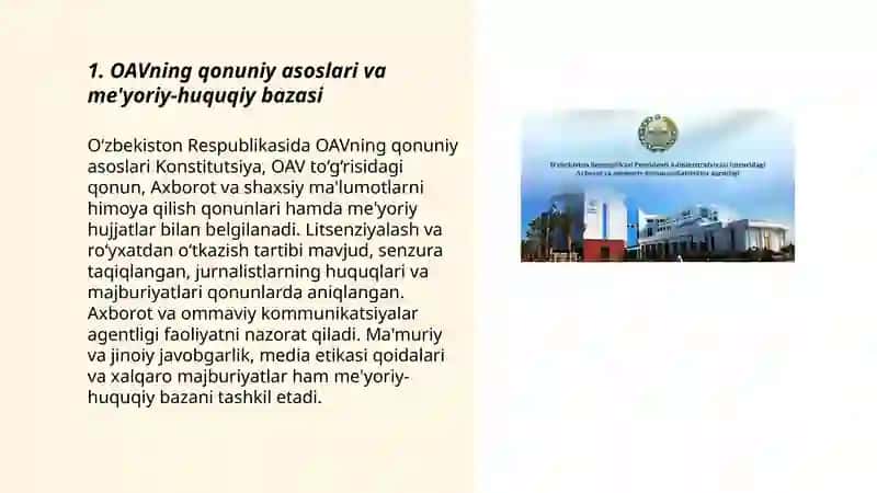 O‘zbekiston Respublikasida ommaviy axborot vositalarining faoliyati 3