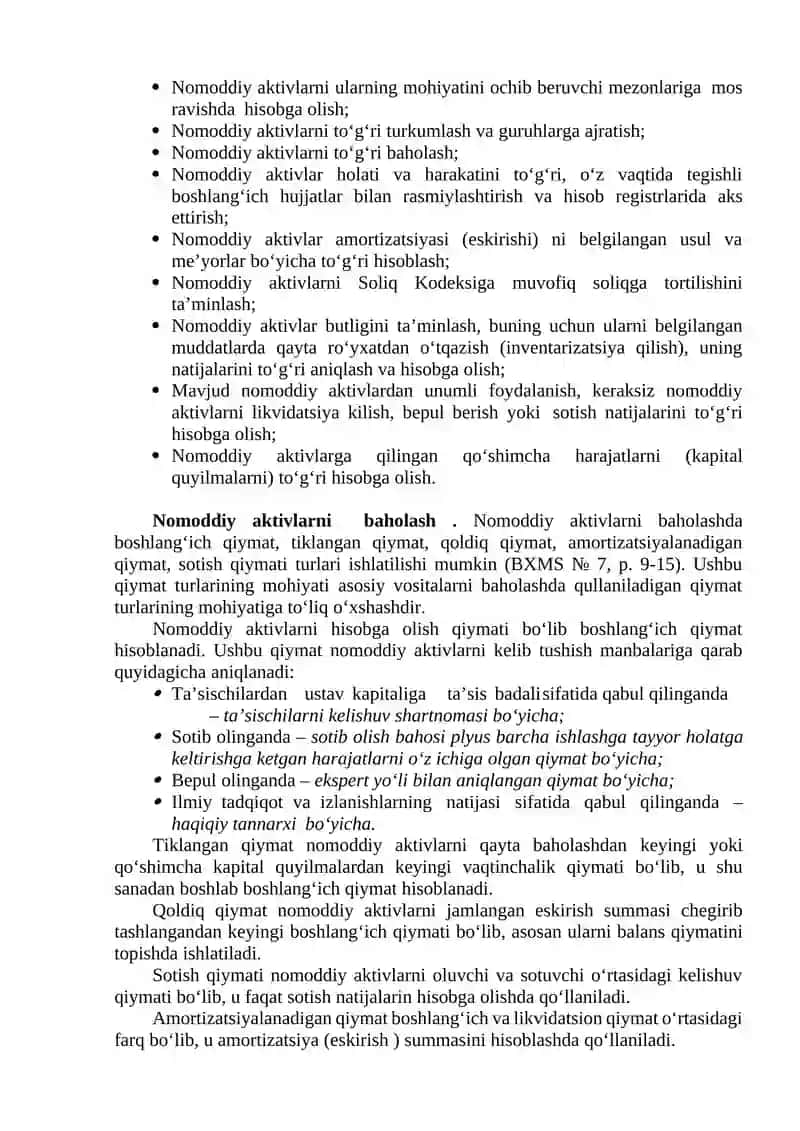 Nomoddiy aktivlar hisobini tashkil etish 3