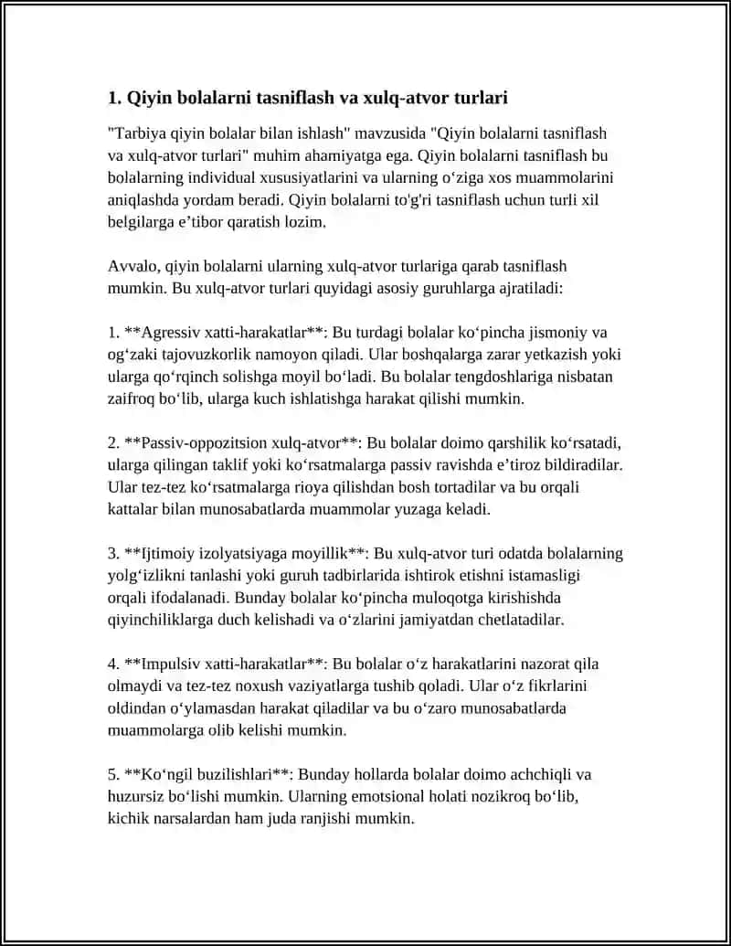 TARBIYASI QIYIN BOLALAR BILAN ISHLASH 3