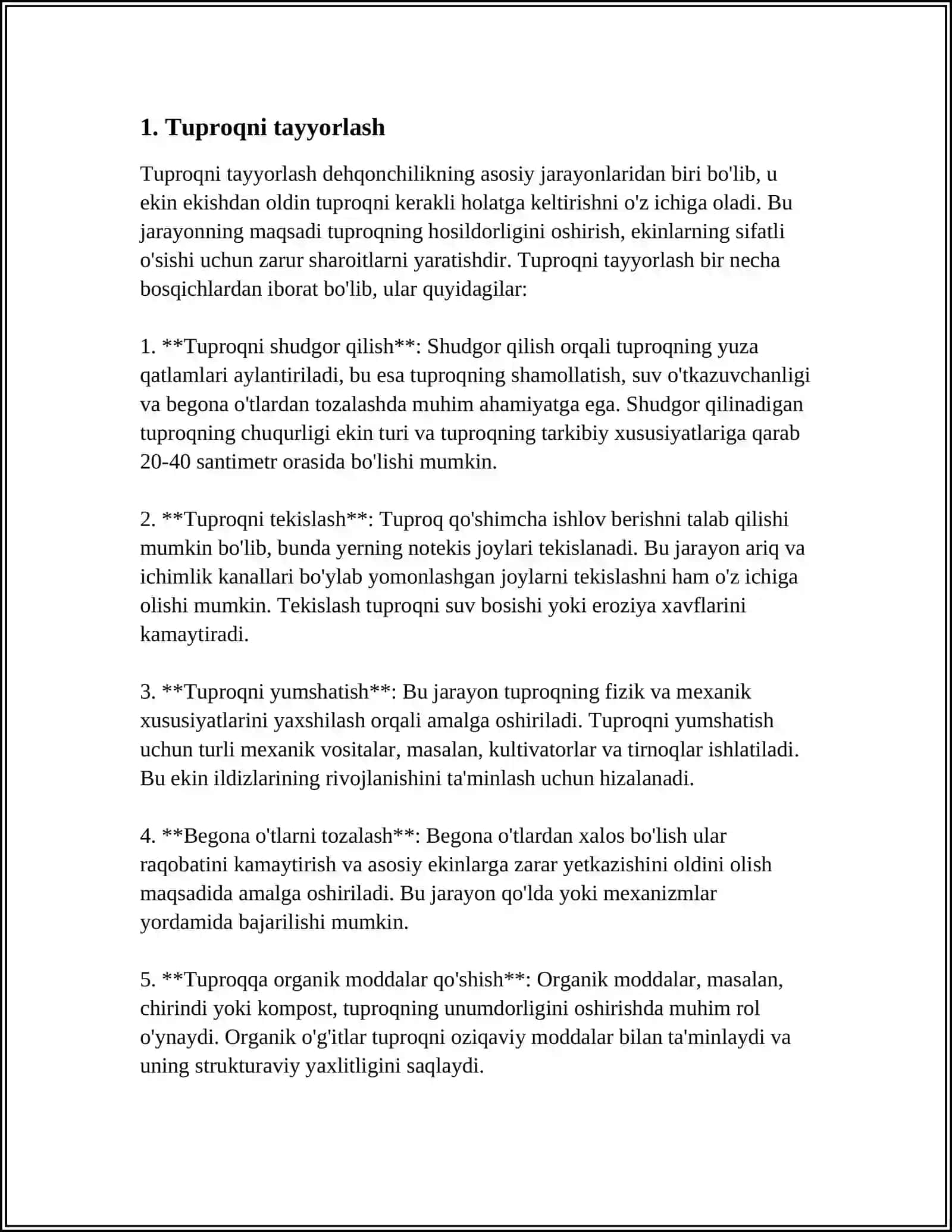 Tuproqni tayyorlash 3