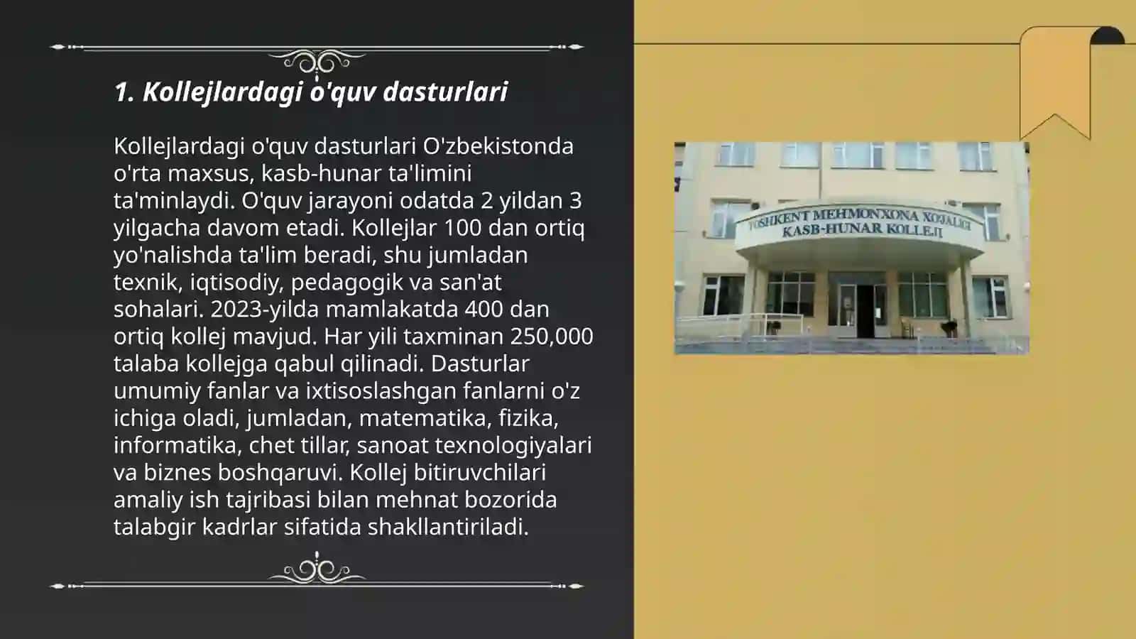 Kollejlardagi o'quv dasturlari 3