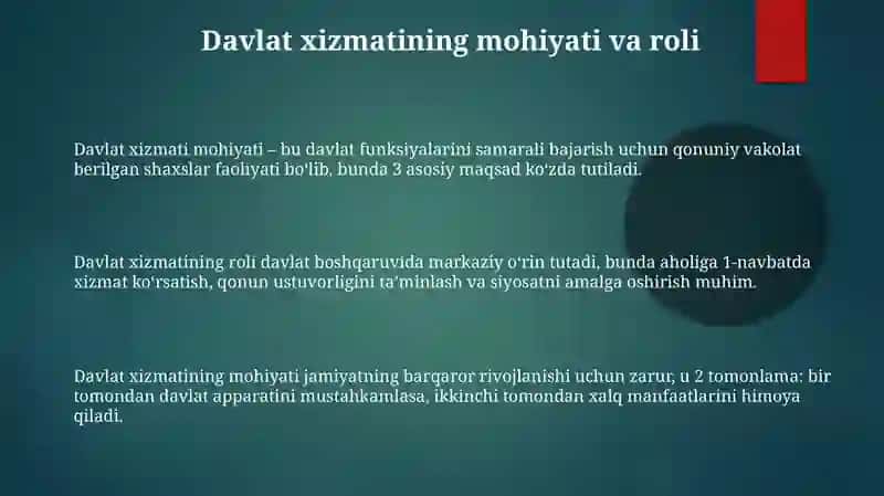 Davlat boshqaruvida davlat xizmati 3