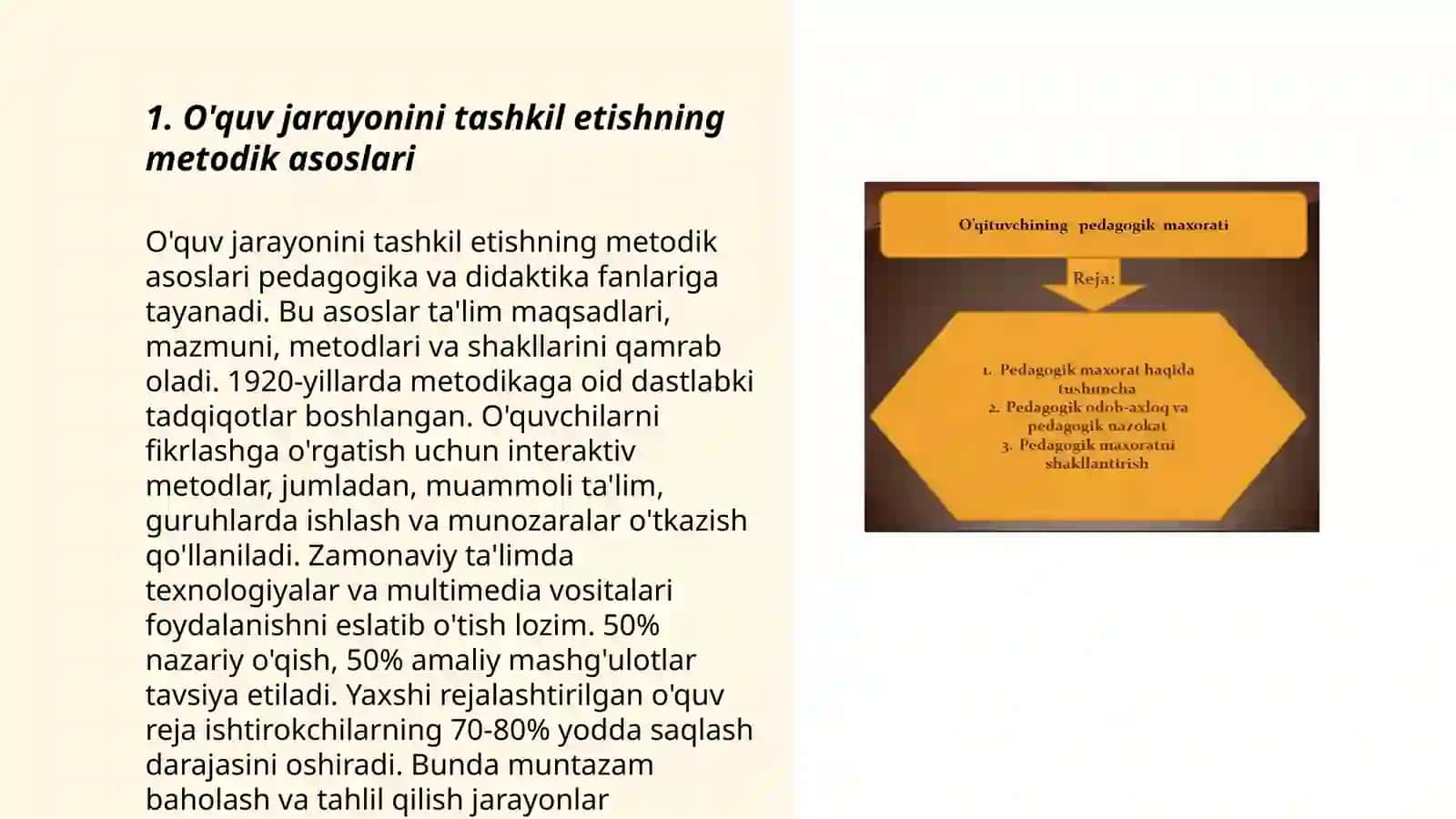O'quv jarayonini tashkil etishning metodik asoslari 3