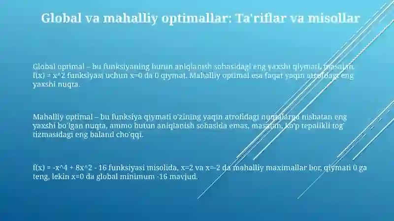 Global va lokal optimumlar 3