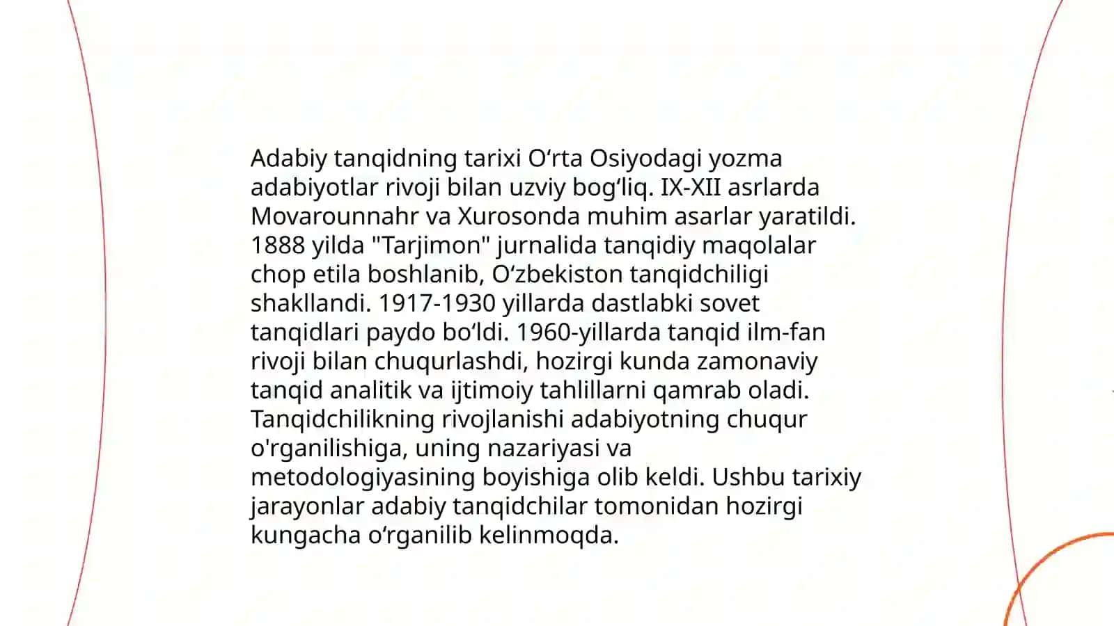 Adabiy tanqid fanining òziga xos xususiyatlari 3