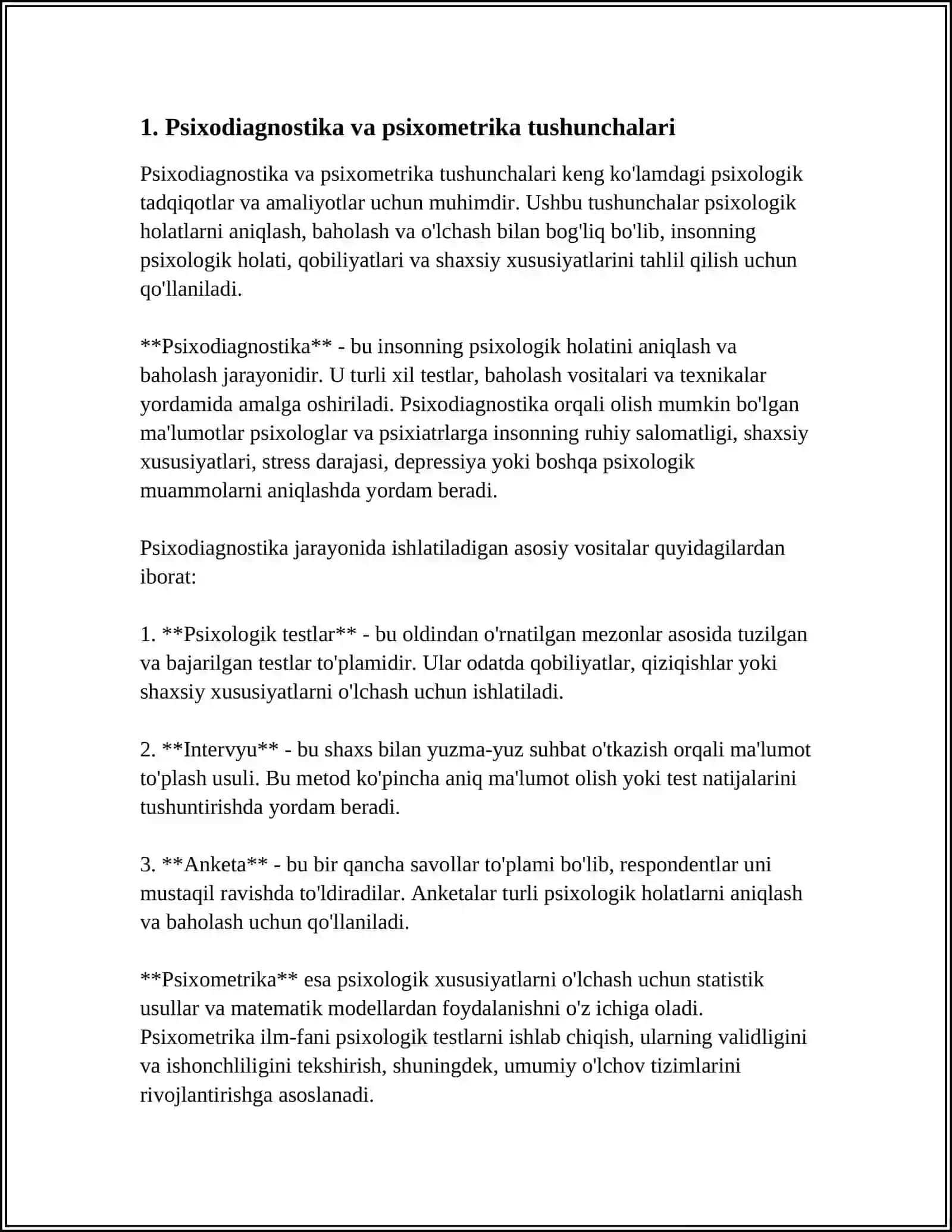 PSIXODIAGNOSTIKANING PSIXOMETRIK ASOSLARI 3