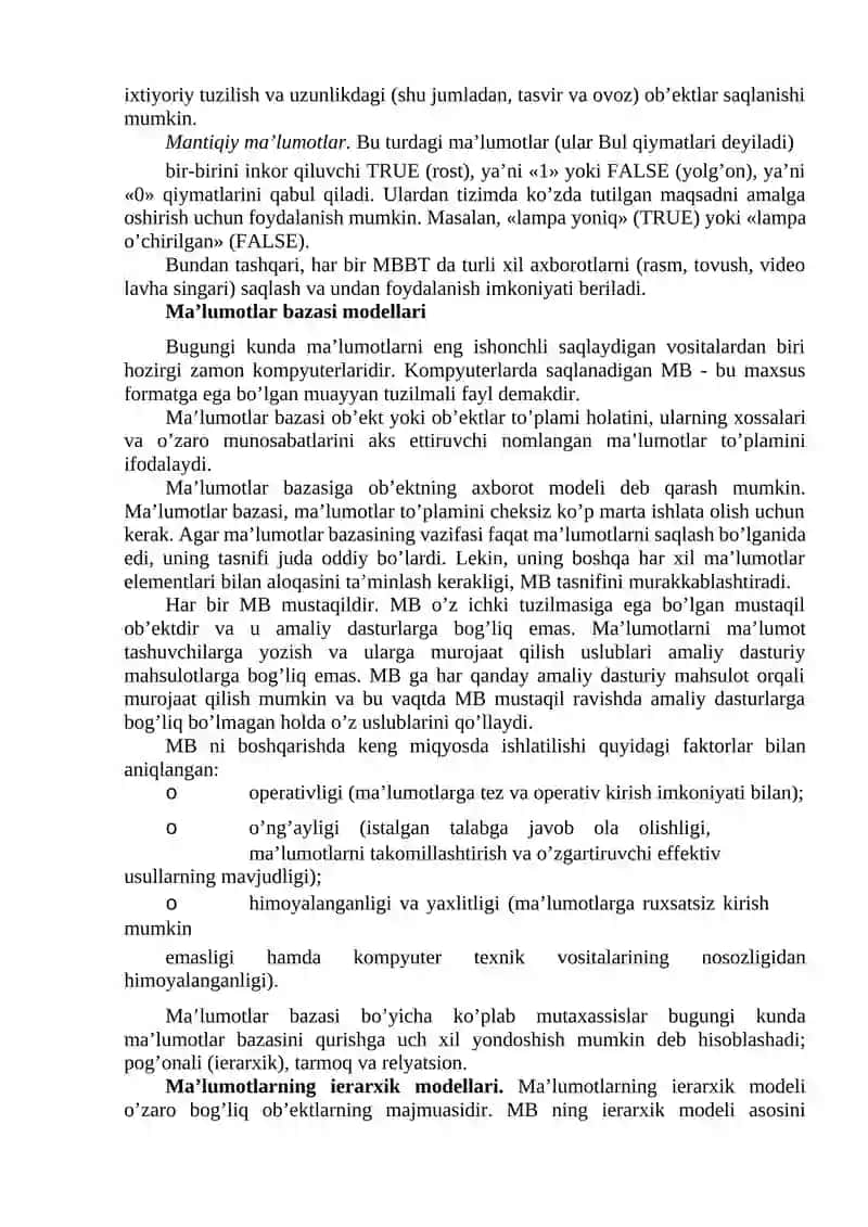 Texnik tizimlarda ma’lumotlar bazasi 3