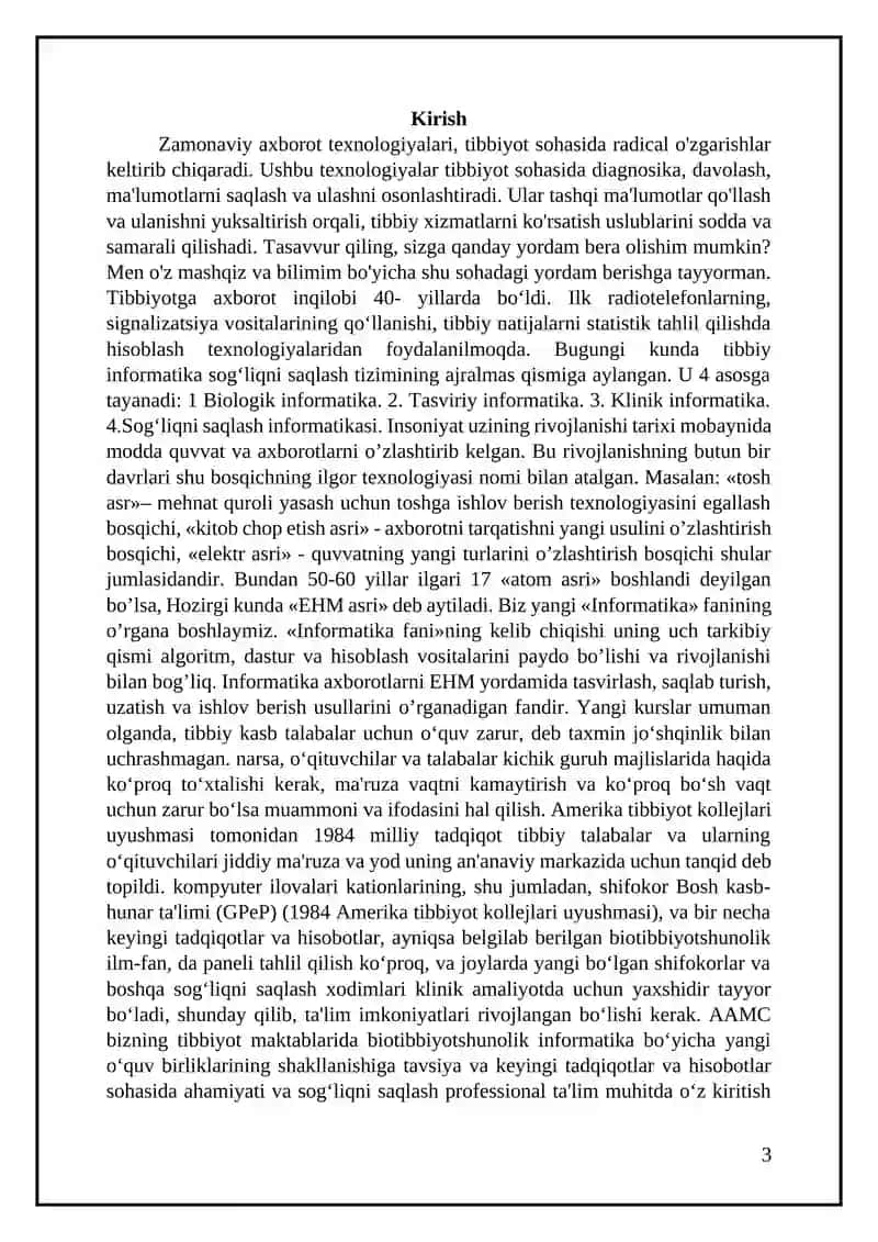 Tibbiyotda axborot texnologiyalari 3