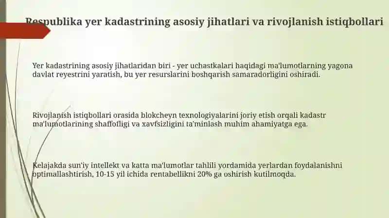 Respublika yer kadastri va milliy raqamli yer hisobi 3