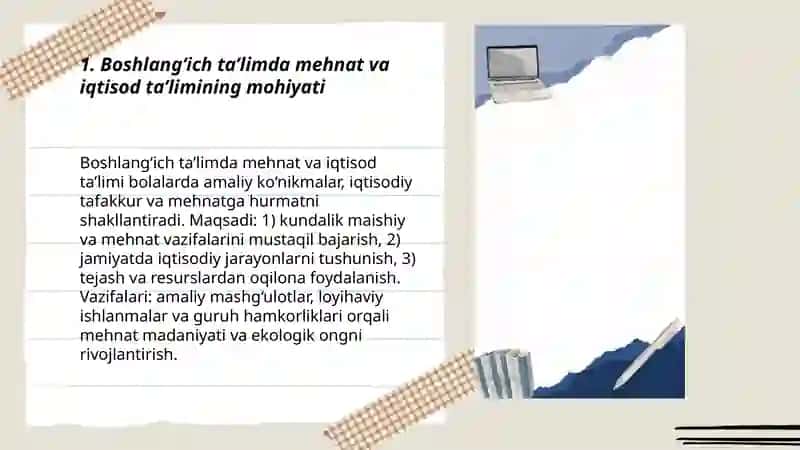 Boshlang'ich ta'limda mehnat va iqtisod 3