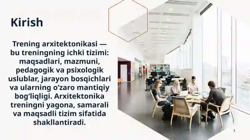 Trening arxitektonikasi: asosiy elementlar 3