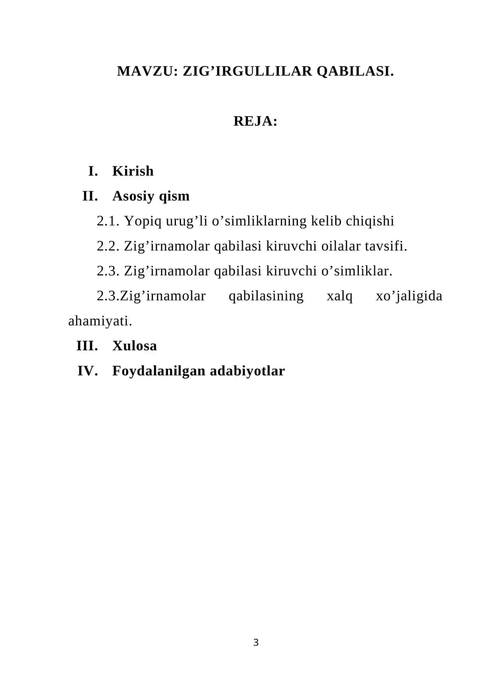 ZIG’IRGULLILAR QABILASI 3