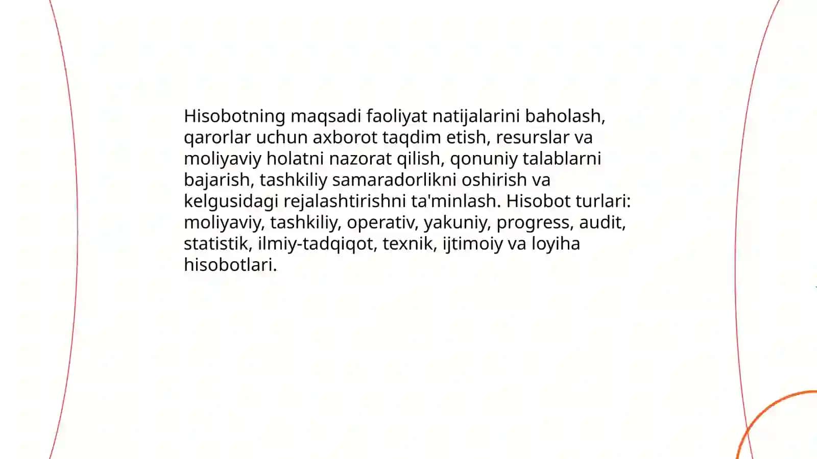 Hisobotning Maqsadi 3