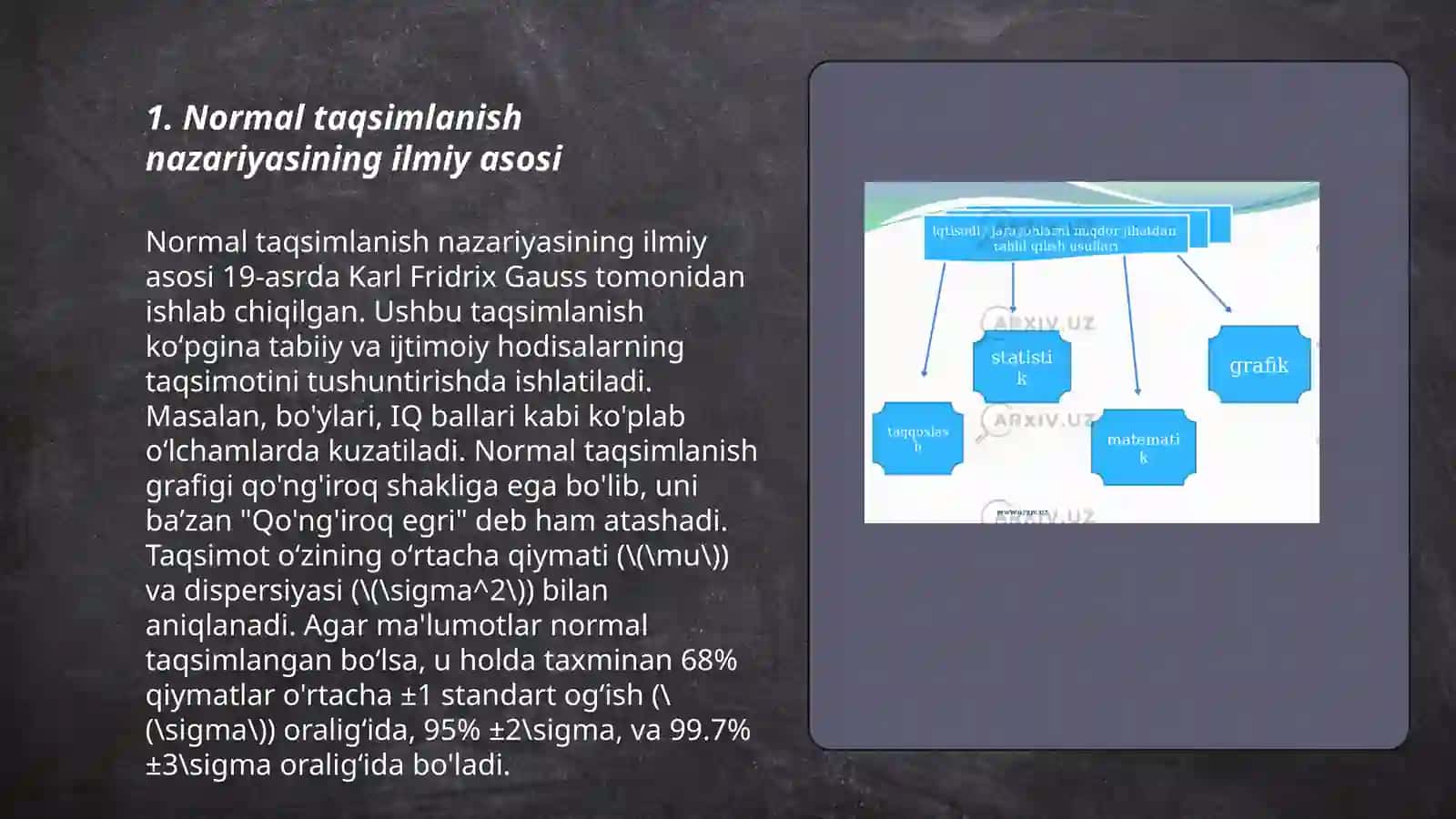 Normal taqsimlanish nazariyasining amaliy jihatlari 3