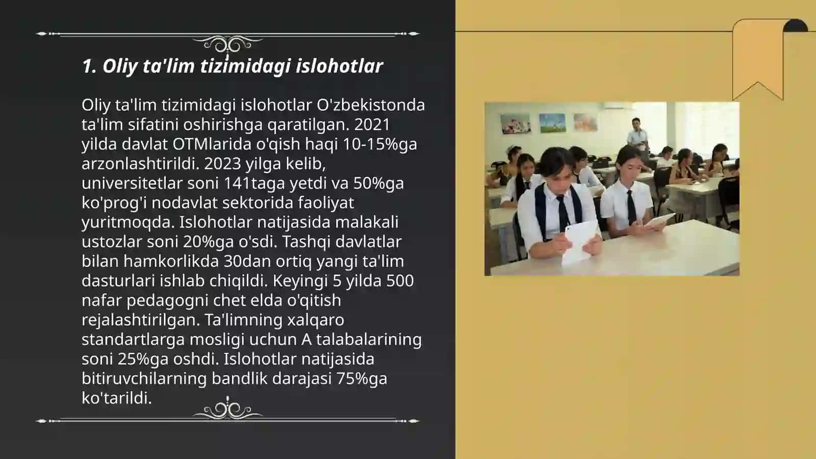 Oliy ta'lim tizimidagi islohotlar 3