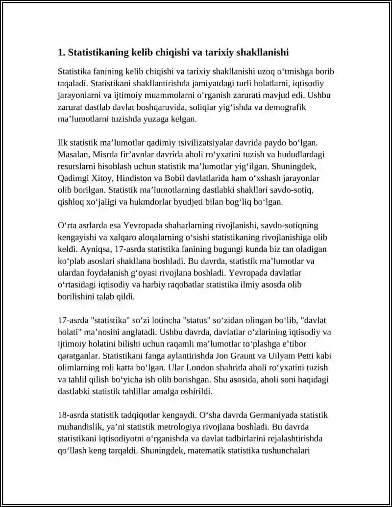 STATISTIKANING SHAKLLANISHI PREDMETI VA USULLARI 3