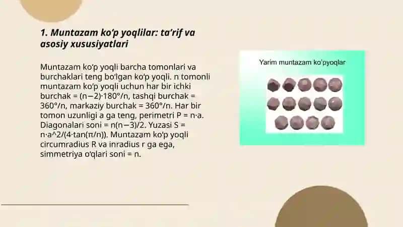 Muntazam ko‘p yoqlilar 3