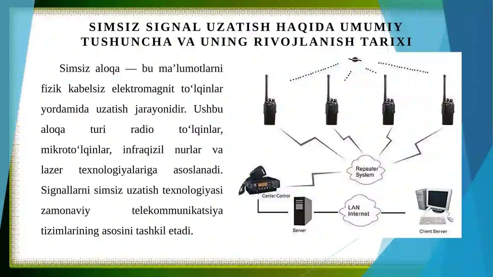 Signallarni simsiz uzatish usullari 3