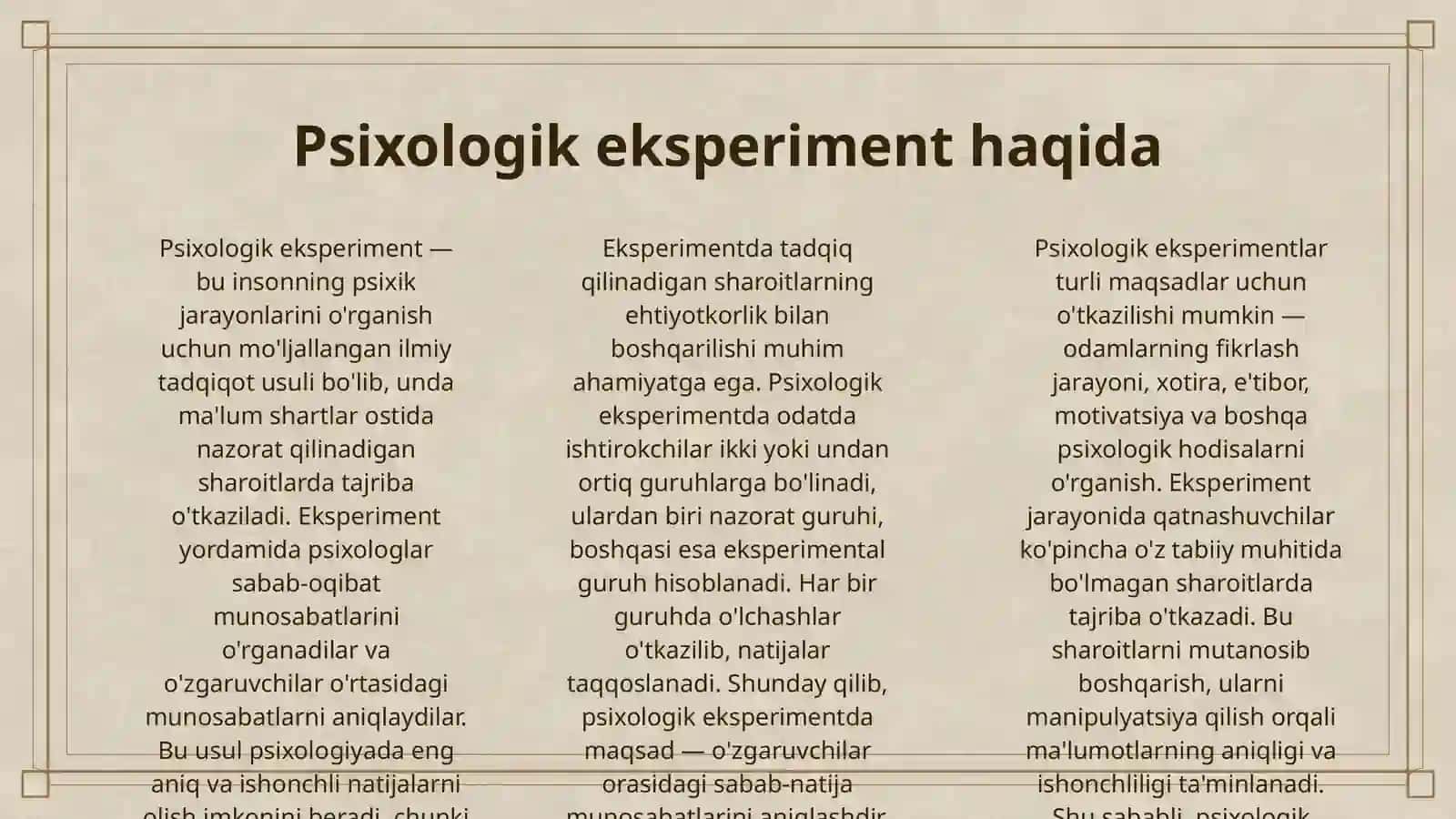 PSIXOLOGIK EKSPERIMENT ASOSLARI 3
