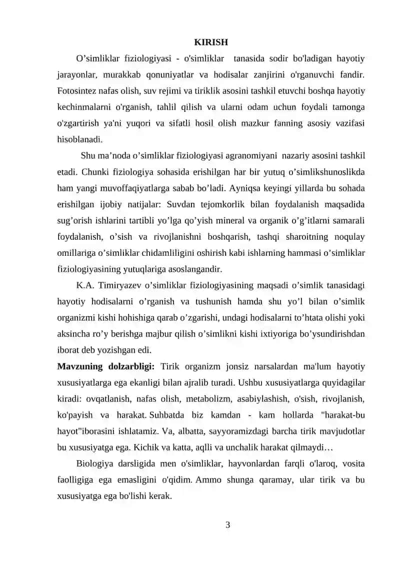 O'simliklar fiziologiyasi 3