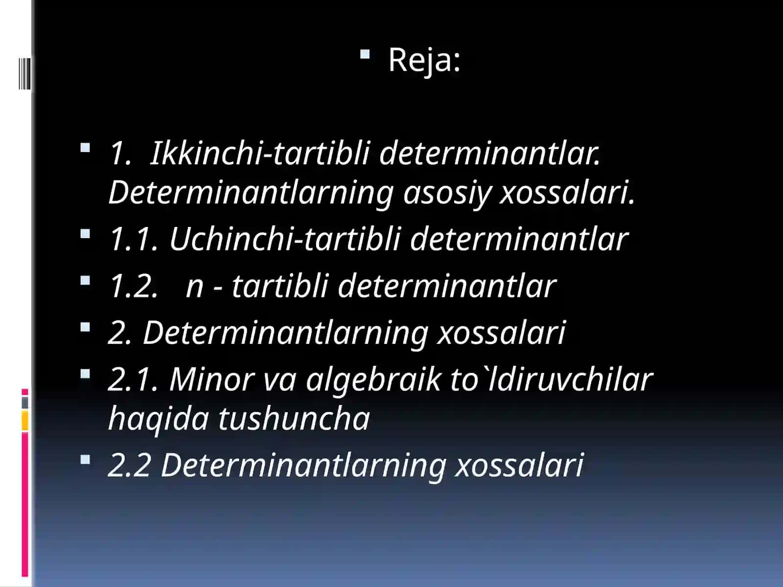 OLIY MATEMATIKA fanidan MUSTAQIL ISHI 3