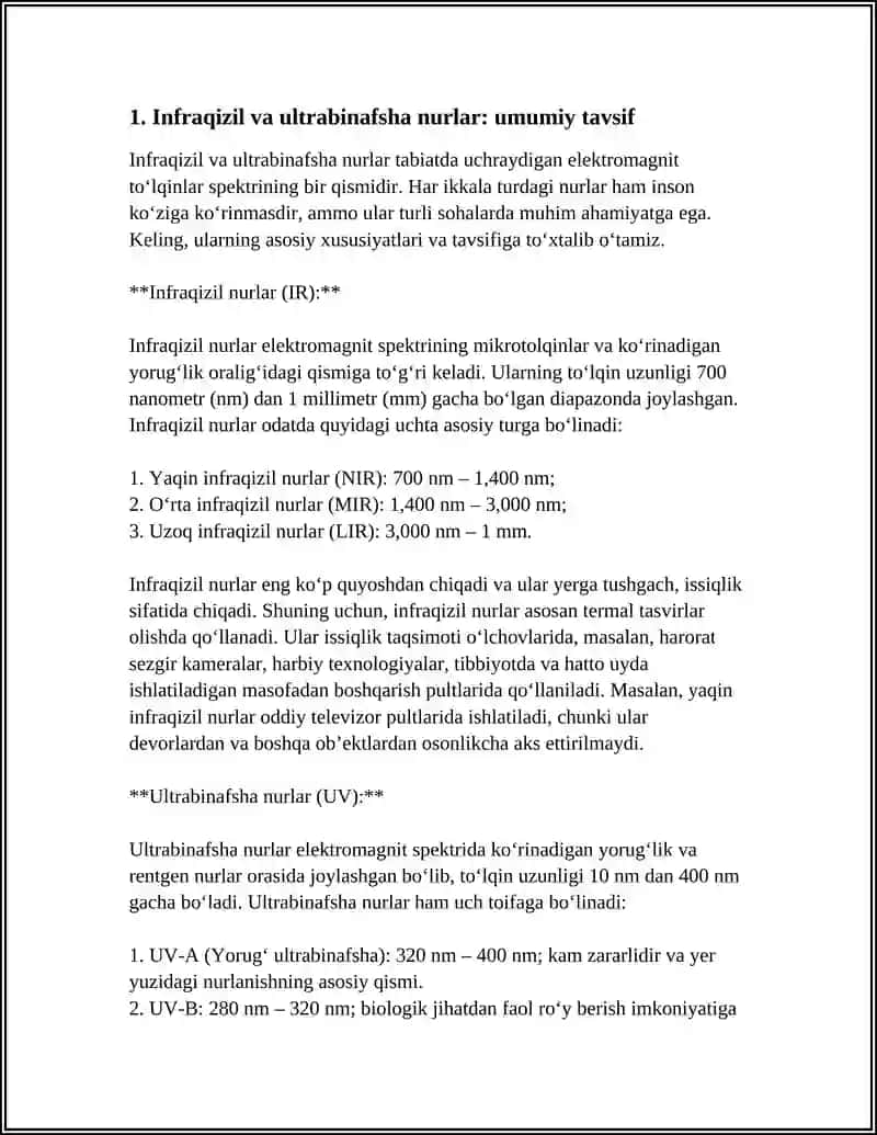 INFRAQIZIL VA UL'TRABINAFSHA NURLAR 3