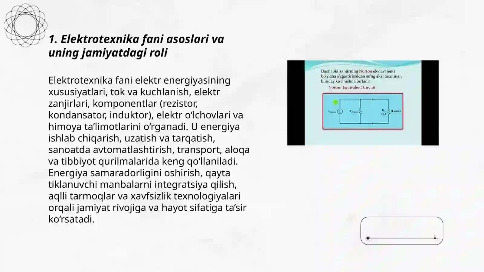 Elektrotexnika fani asoslari va uning jamiyatdagi roli 3