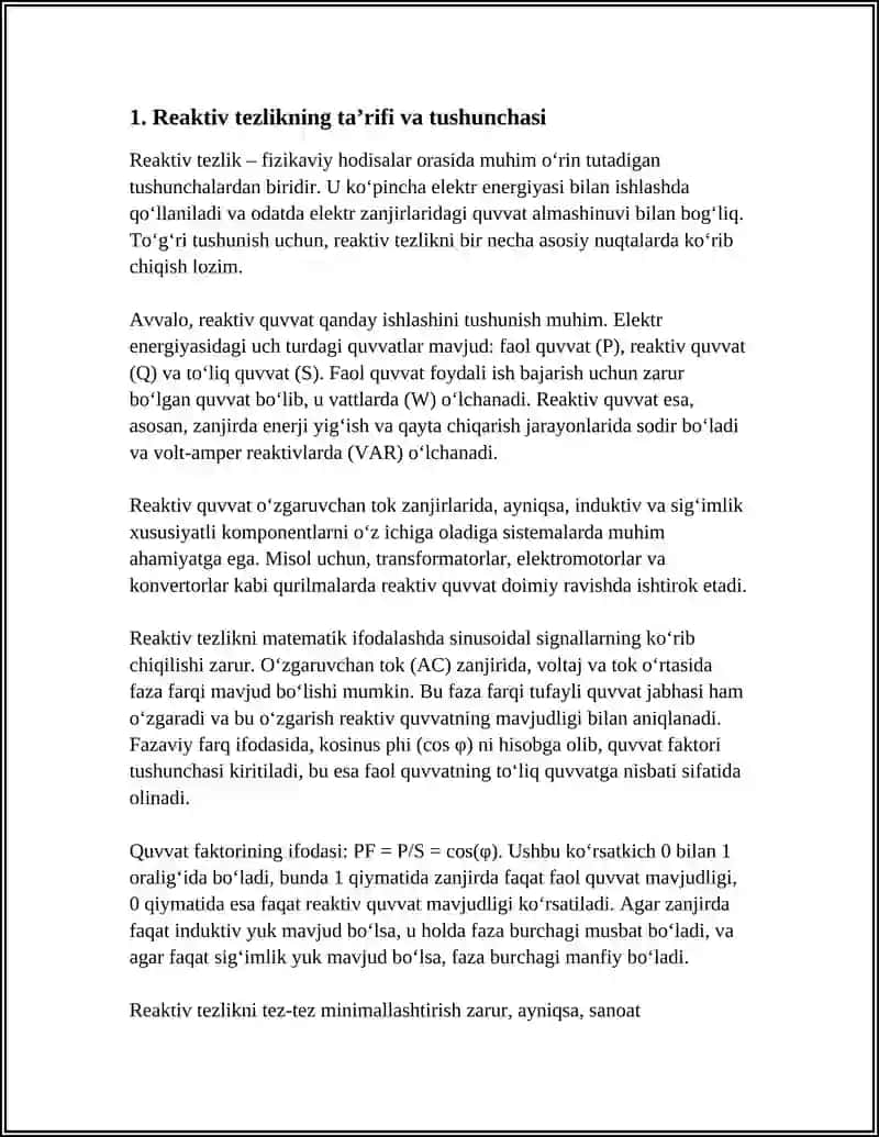 REAKTIV TEZLIK 3