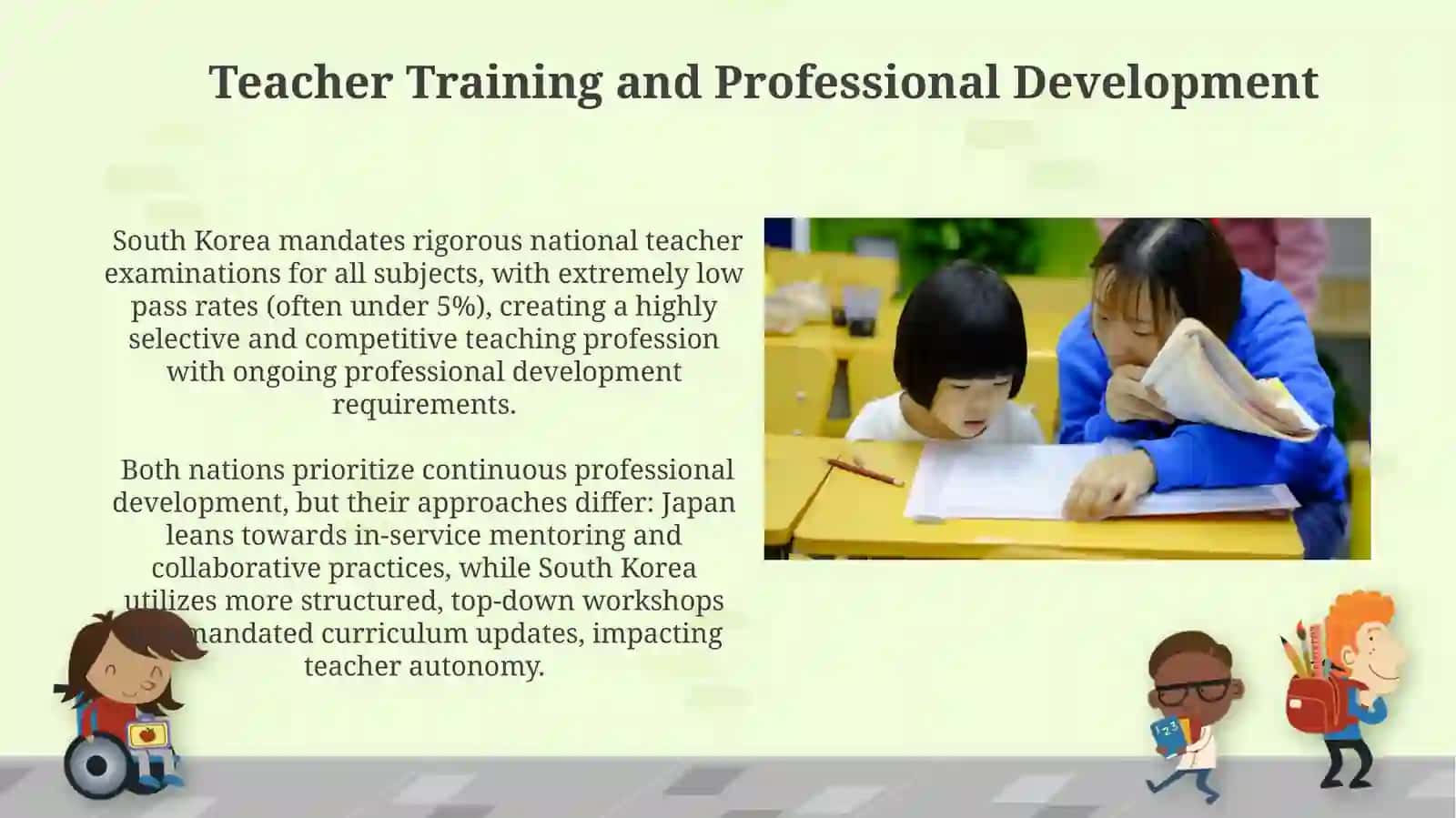 Difference in the education system of Japan and South Korea 3