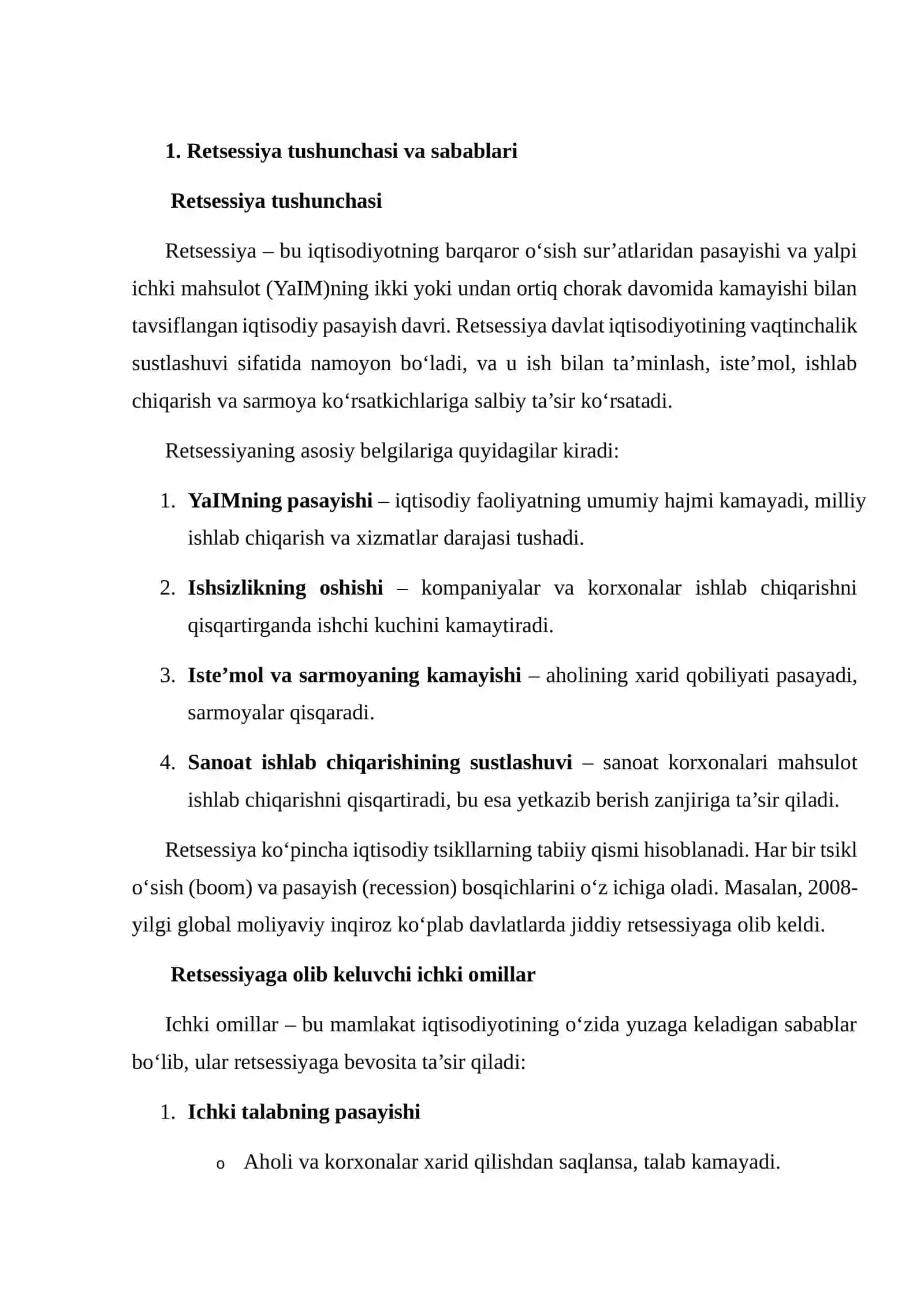 RETSESSIYA VA INFLYATSION UZILISH 3