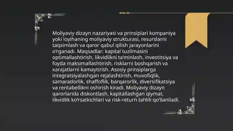 Moliyaviy dizayn 3
