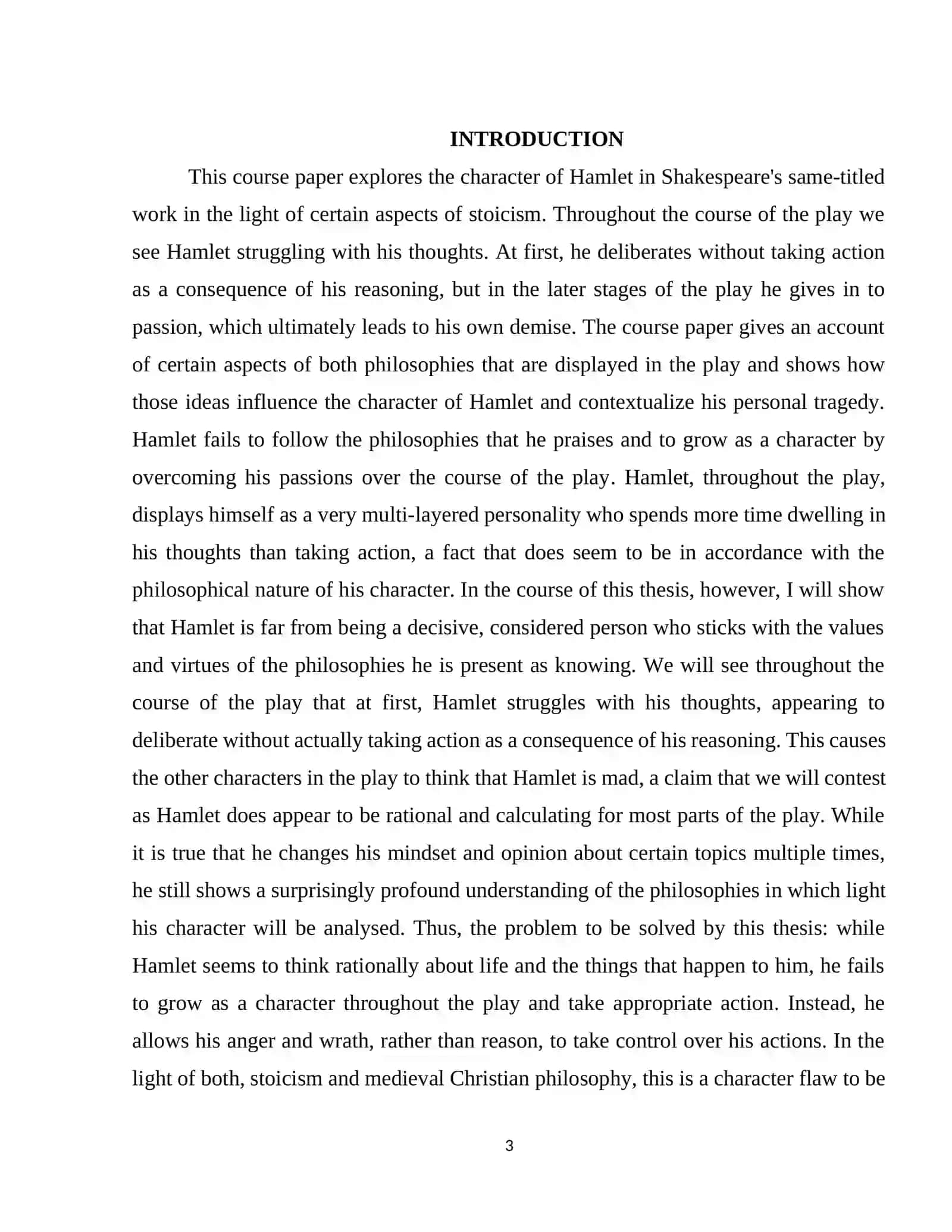The role of the climax in Shakespeare`s tragedy, "King Lear." 3